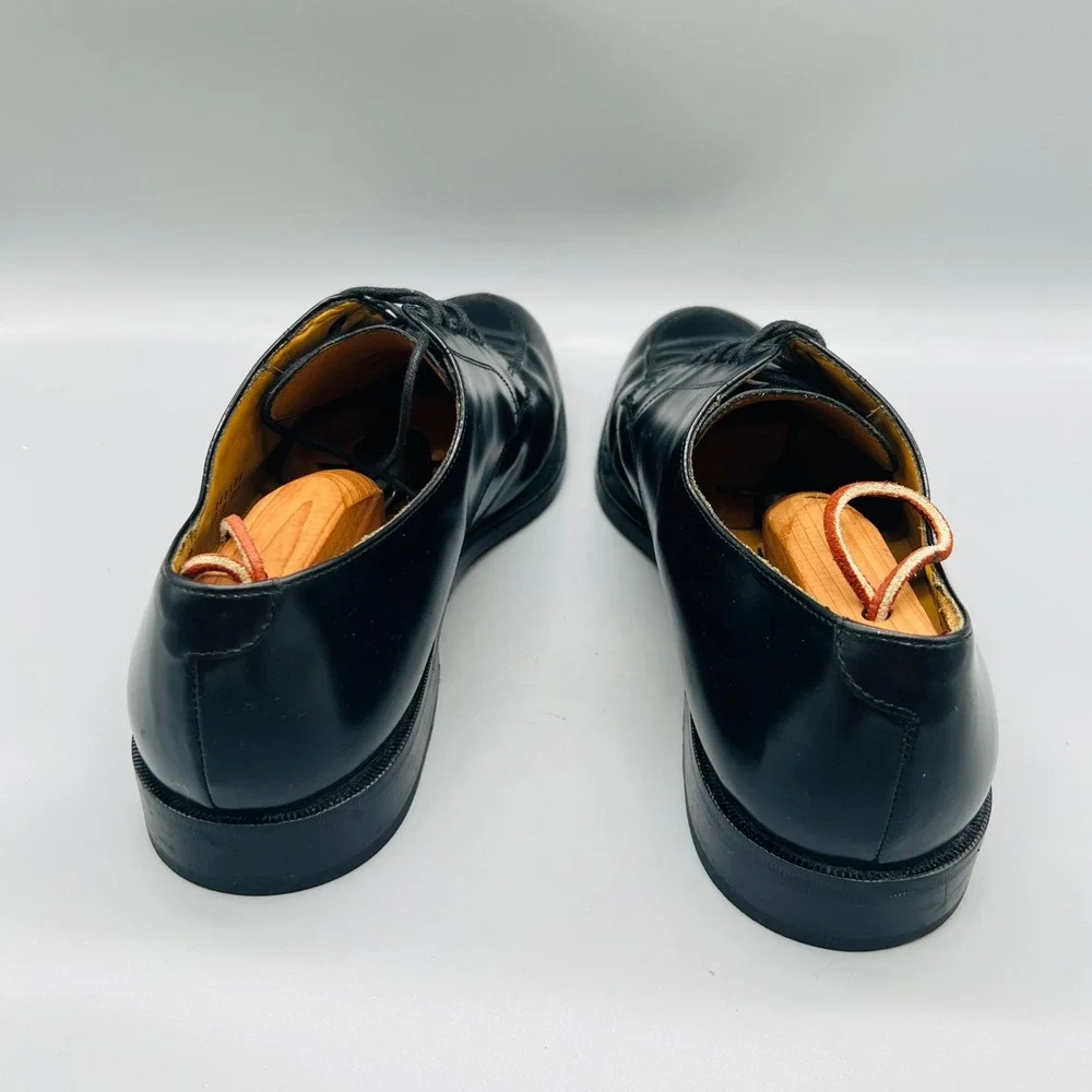 Cole Haan Shoes Mens 11 Black Leather Split Apron Toe Derby Oxford Vtg Preppy